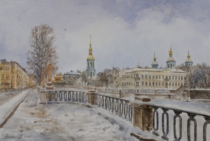 Зима в Петербурге. Вид на Крюков канал и Никольский Морской собор